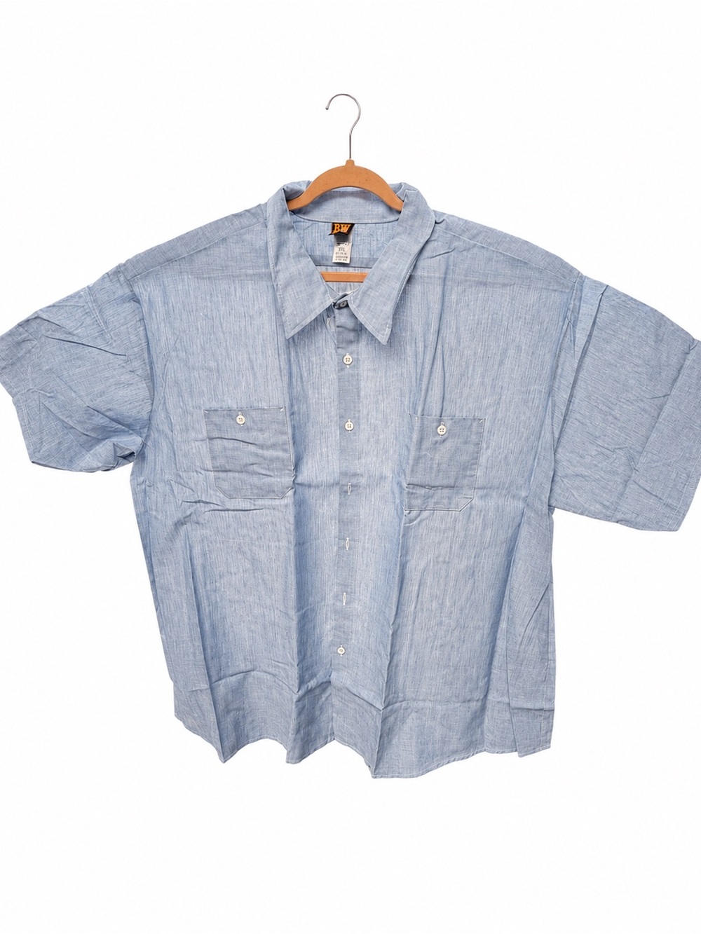 Big Ben Men’s Chambray Work Shirt Blue Short Sleeve 6XL MPN 5BRWW209SM